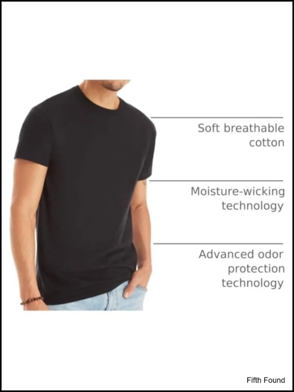 Stay-Tucked Soft Cotton Undershirts 6-Pack Crew Neck Short Sleeve